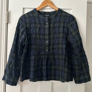 Madewell blackwatch plaid flannel blouse size S